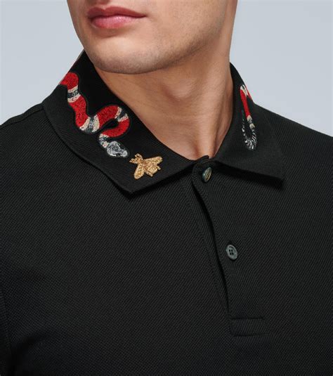 gucci shirt with snake collar|Gucci polo shirt snake.